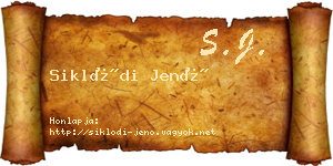 Siklódi Jenő névjegykártya
