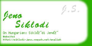 jeno siklodi business card